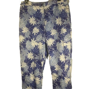 Vintage Lilly Pulitzer Prince Charming Blue Frogs Lilly Pads Capris Womens 8